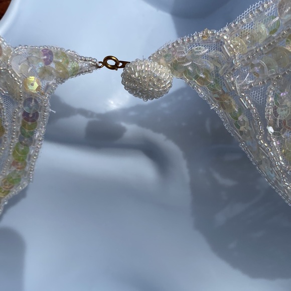 Beaded Lace Collar/Necklace with Sequins Vintage NWT - Picture 9 of 10